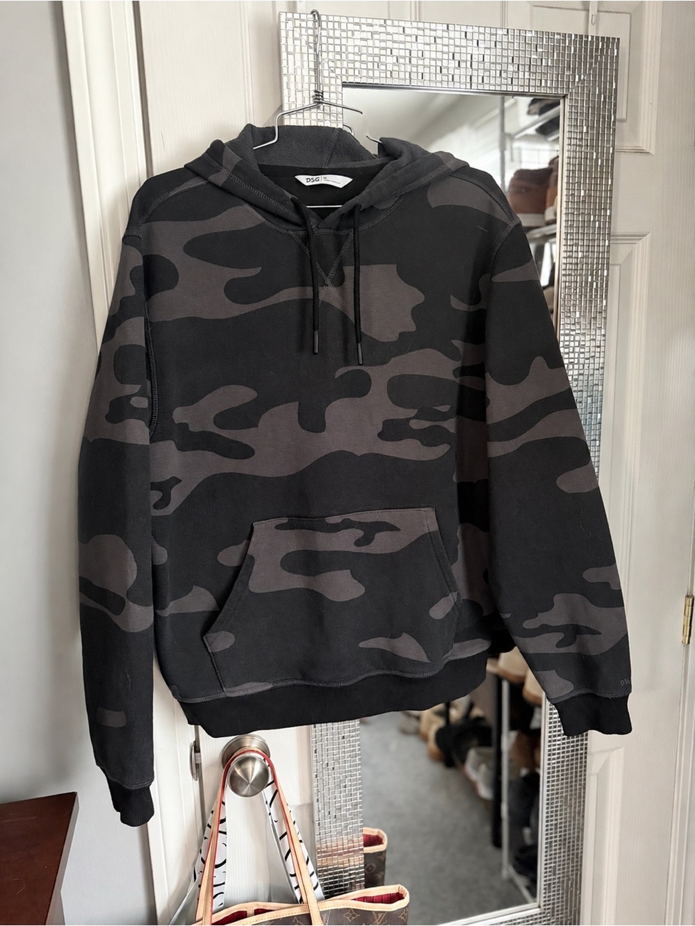 mens DSG grey black camo hoodie